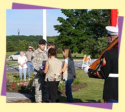 Flag raising ceremony at Town Hall